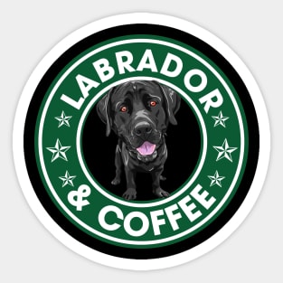 Labrador And Coffee Sticker